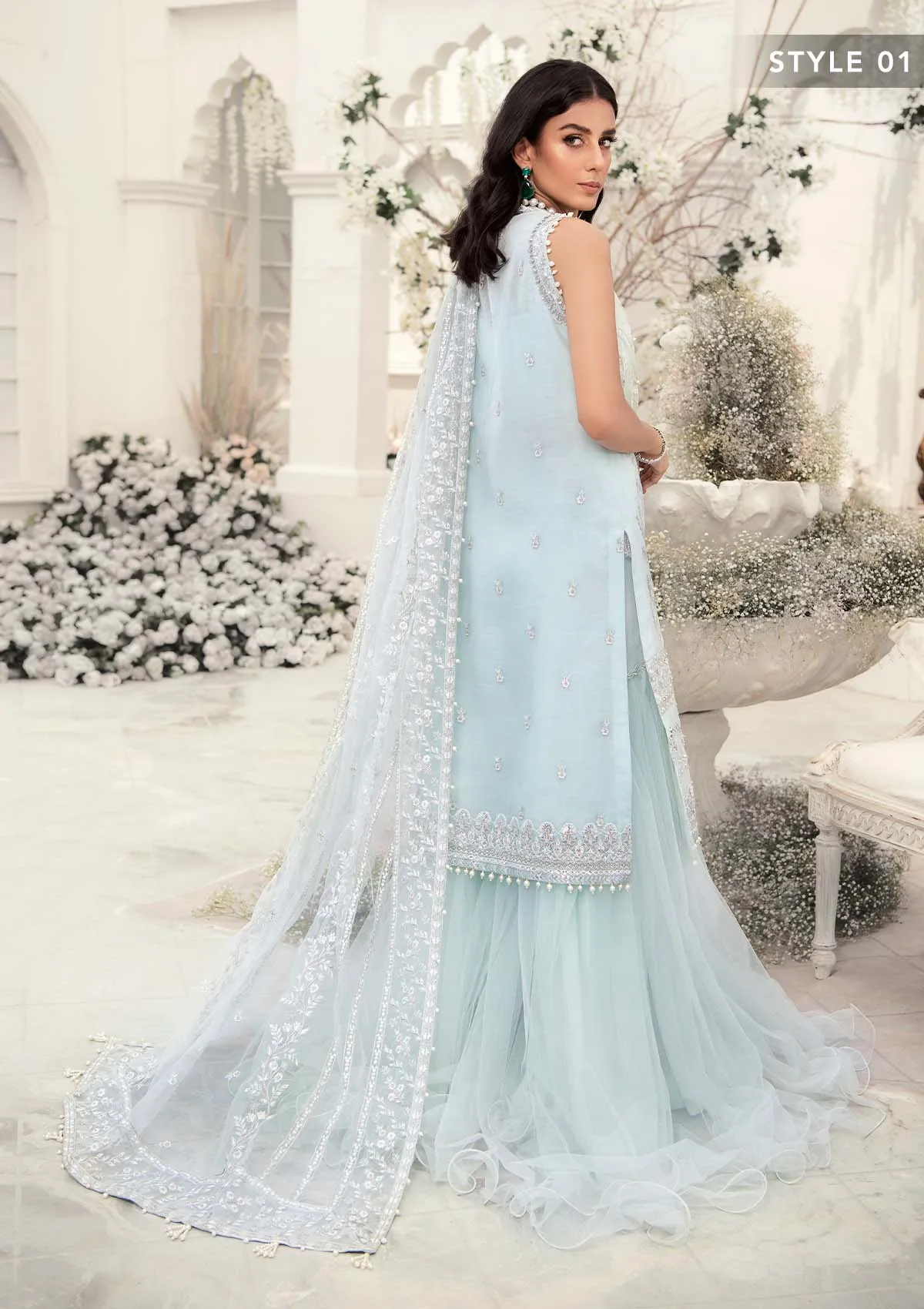 Wedding Festive '22 - Look 02 |  AIK Atelier Wedding Festive Unstitched Luxury Collection 2022 | Embroidered Net Organza Suits