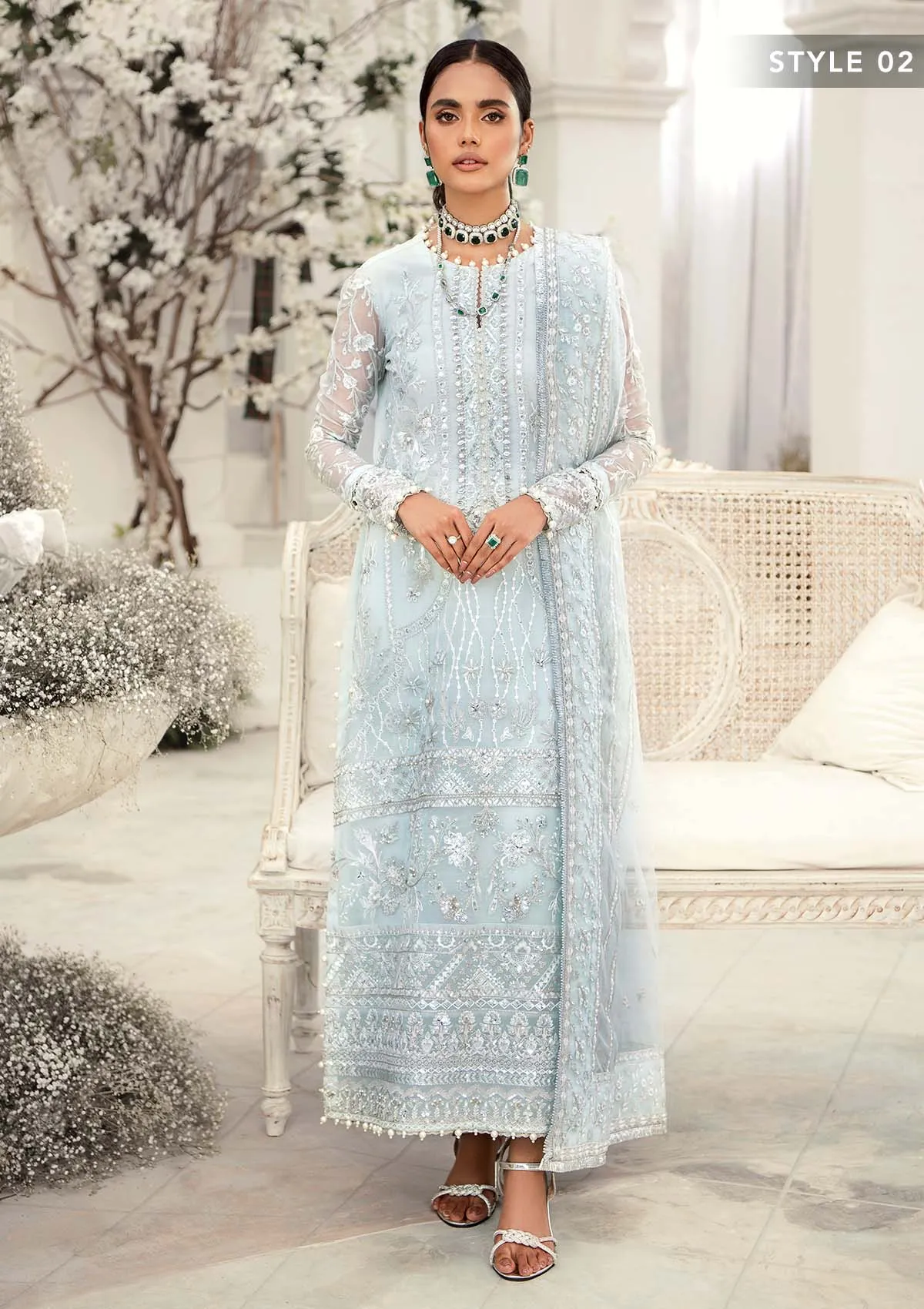 Wedding Festive '22 - Look 02 |  AIK Atelier Wedding Festive Unstitched Luxury Collection 2022 | Embroidered Net Organza Suits