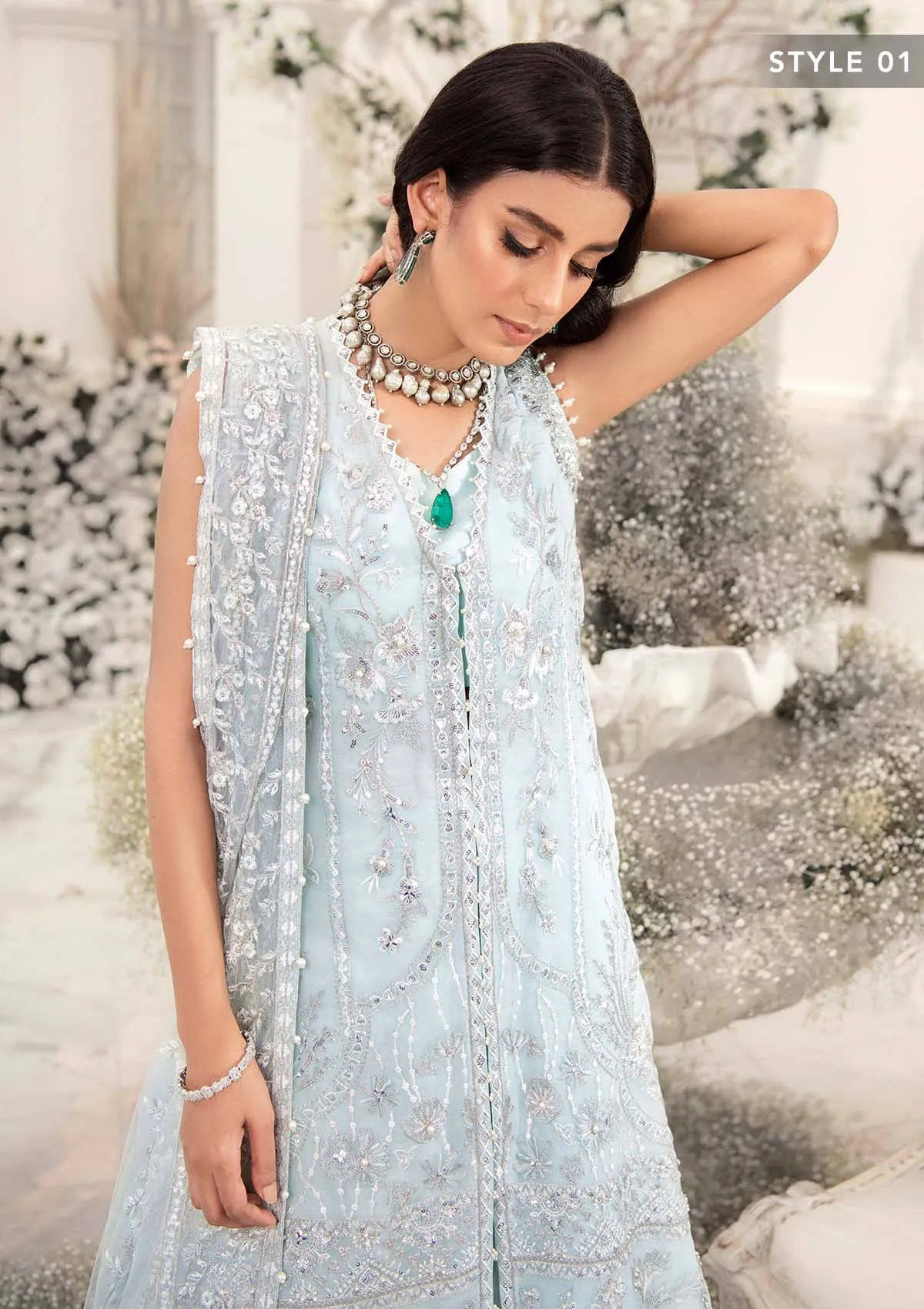 Wedding Festive '22 - Look 02 |  AIK Atelier Wedding Festive Unstitched Luxury Collection 2022 | Embroidered Net Organza Suits