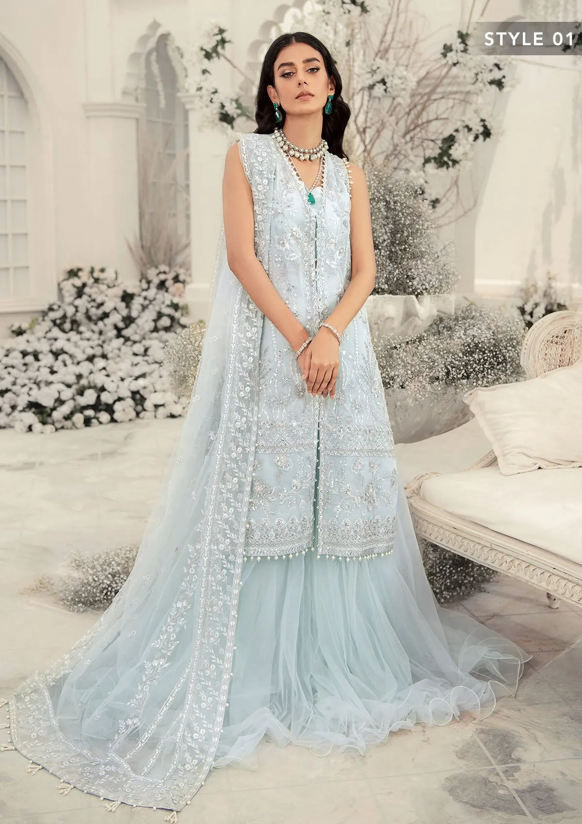 Wedding Festive '22 - Look 02 |  AIK Atelier Wedding Festive Unstitched Luxury Collection 2022 | Embroidered Net Organza Suits