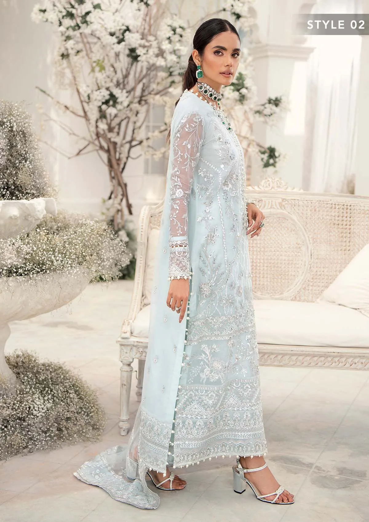 Wedding Festive '22 - Look 02 |  AIK Atelier Wedding Festive Unstitched Luxury Collection 2022 | Embroidered Net Organza Suits