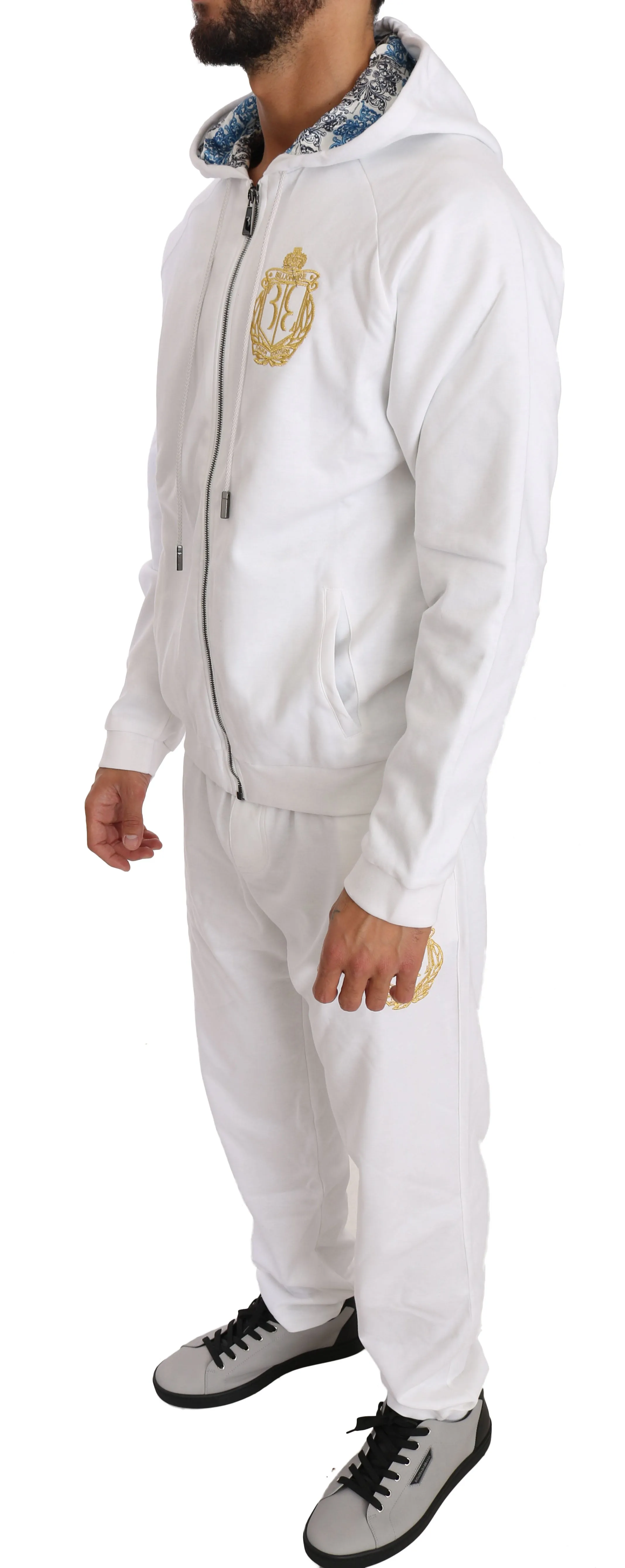 White Cotton Sweater Pants Tracksuit