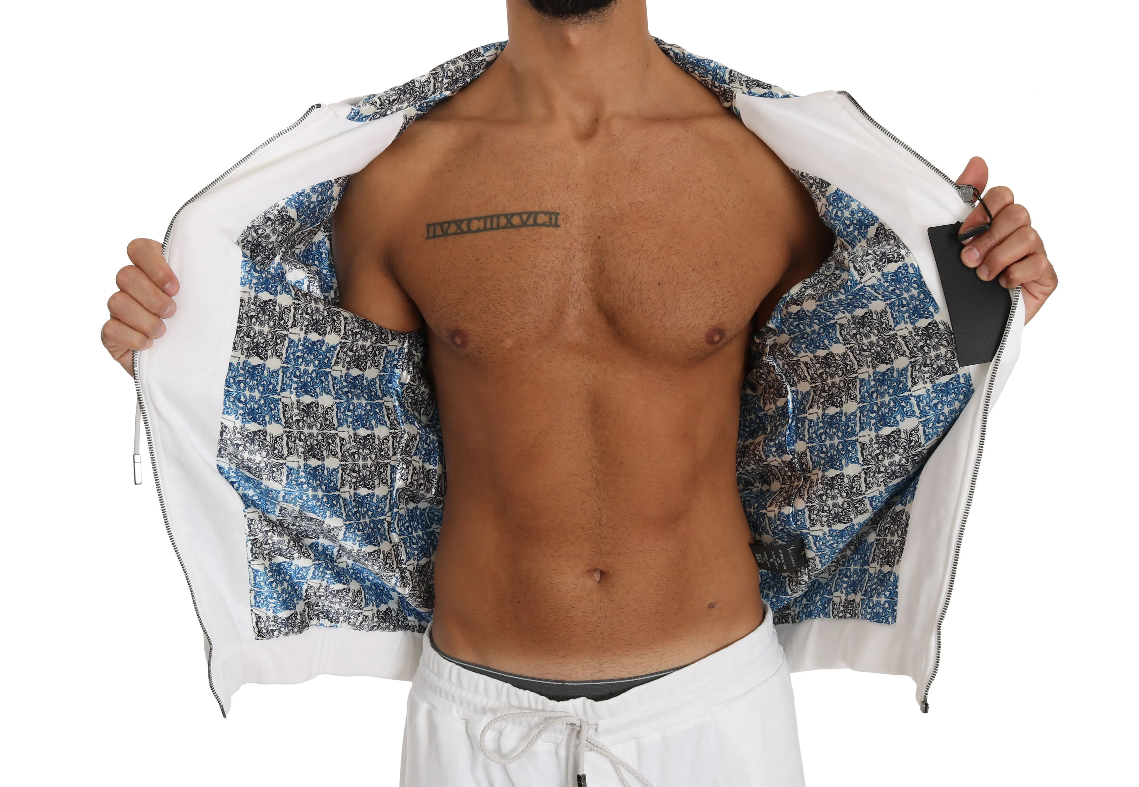 White Cotton Sweater Pants Tracksuit