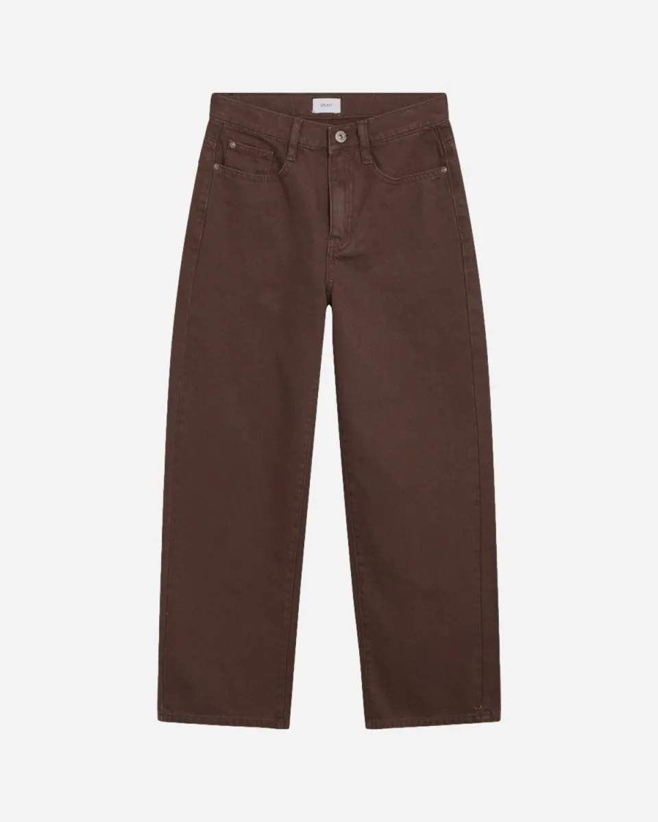 Wide Leg Choco Jeans - Brown