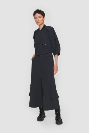 Wide Leg Crop Pant with Side Cargo Pockets