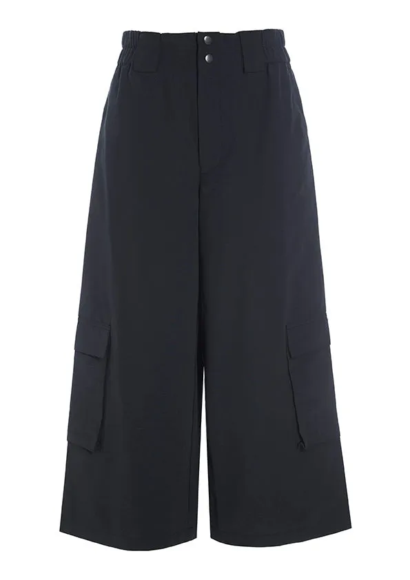 Wide Leg Crop Pant with Side Cargo Pockets