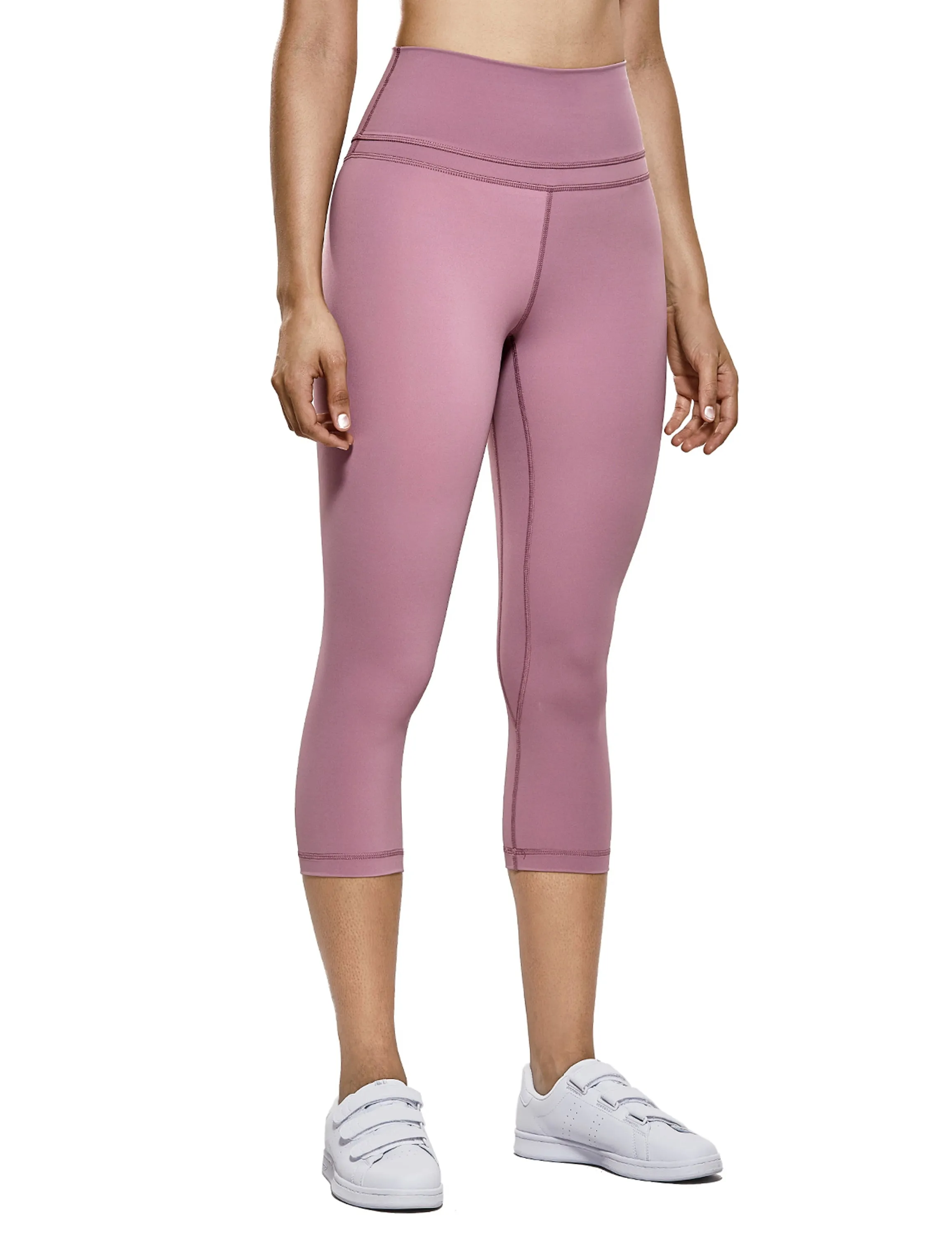 Women's High Waist Crop Capri Leggings Workout Pants