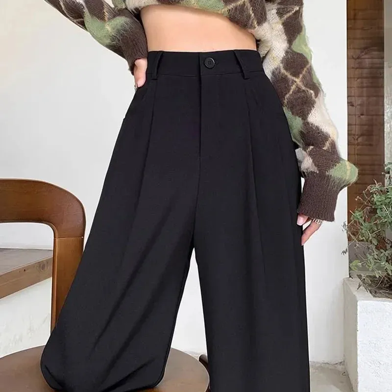 Women's High Waist Wide-Leg Suit Pants