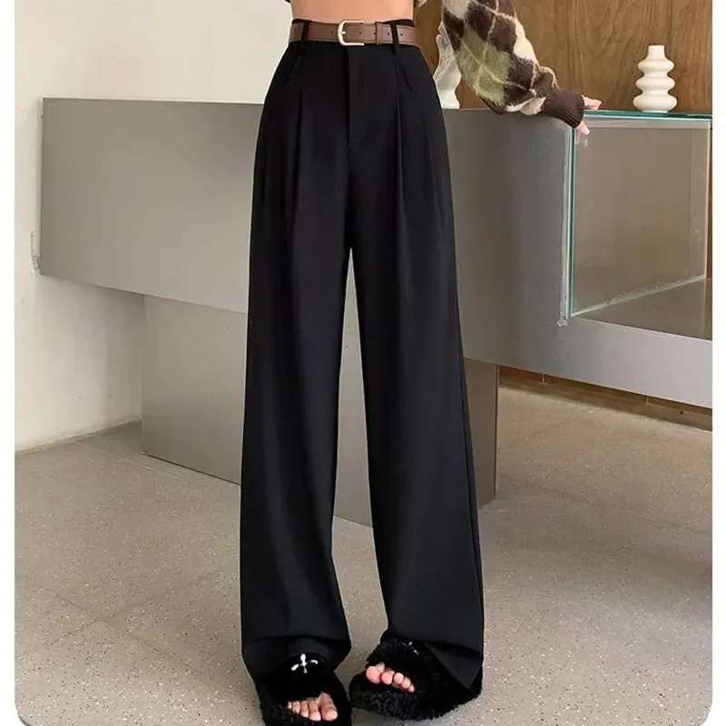Women's High Waist Wide-Leg Suit Pants