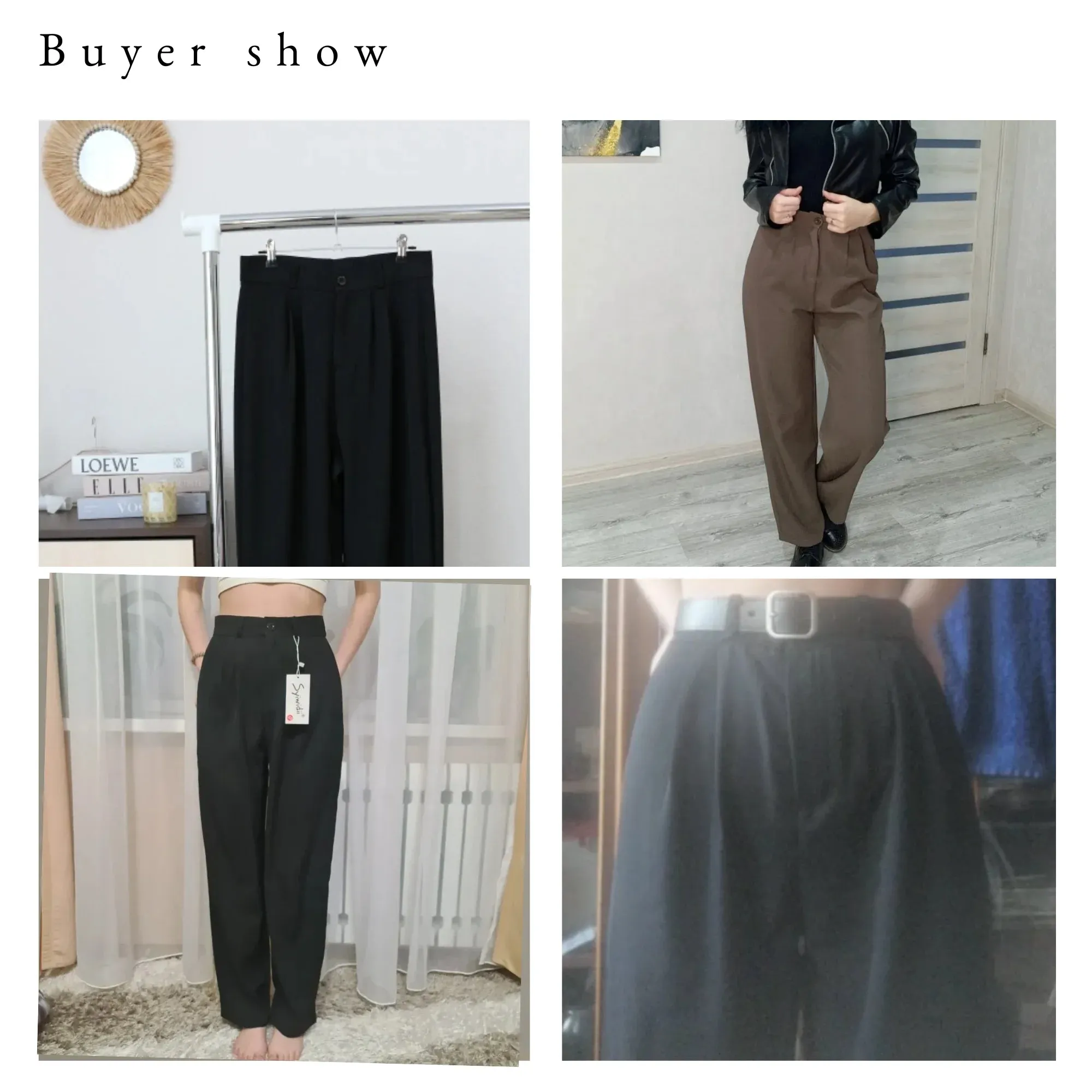 Women's High Waist Wide-Leg Suit Pants