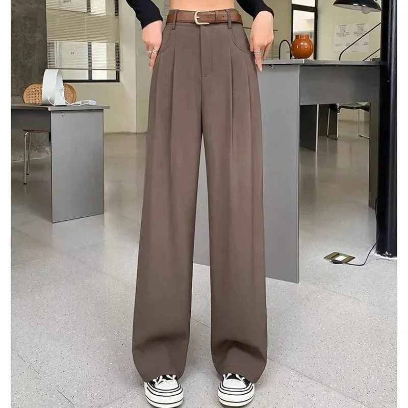 Women's High Waist Wide-Leg Suit Pants
