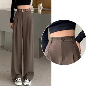 Women's High Waist Wide-Leg Suit Pants