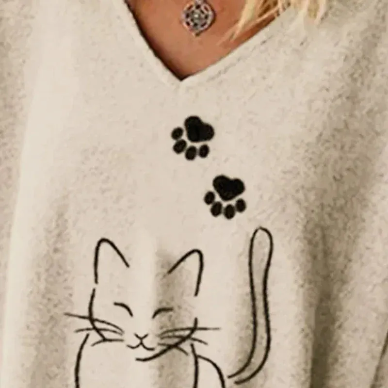 Women's T shirt Stick Cat