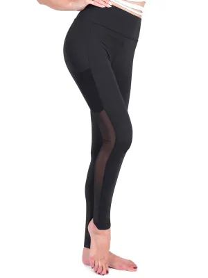 Women's Yoga Mesh Panels Gym Running Workout Exercise Skinny Leggings