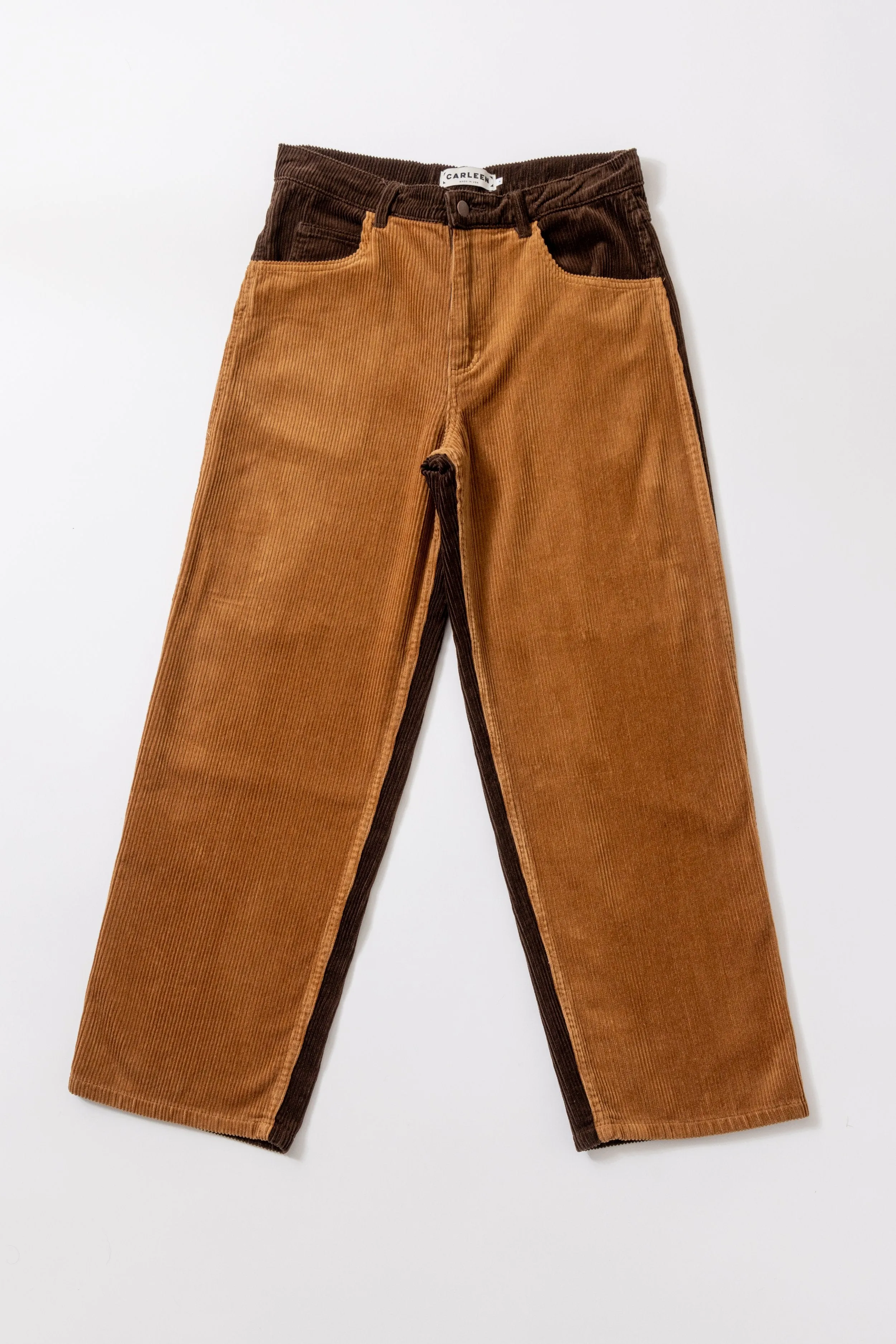 Wraparound Relaxed Jeans - Walnut Corduroy