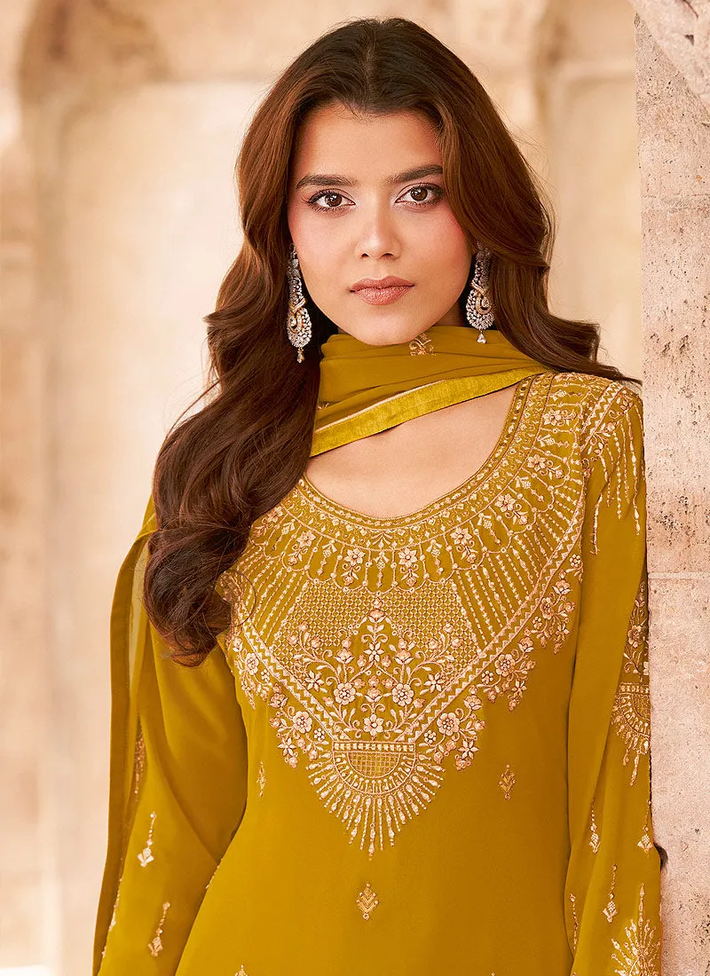 Yellow Georgette Salwar kameez