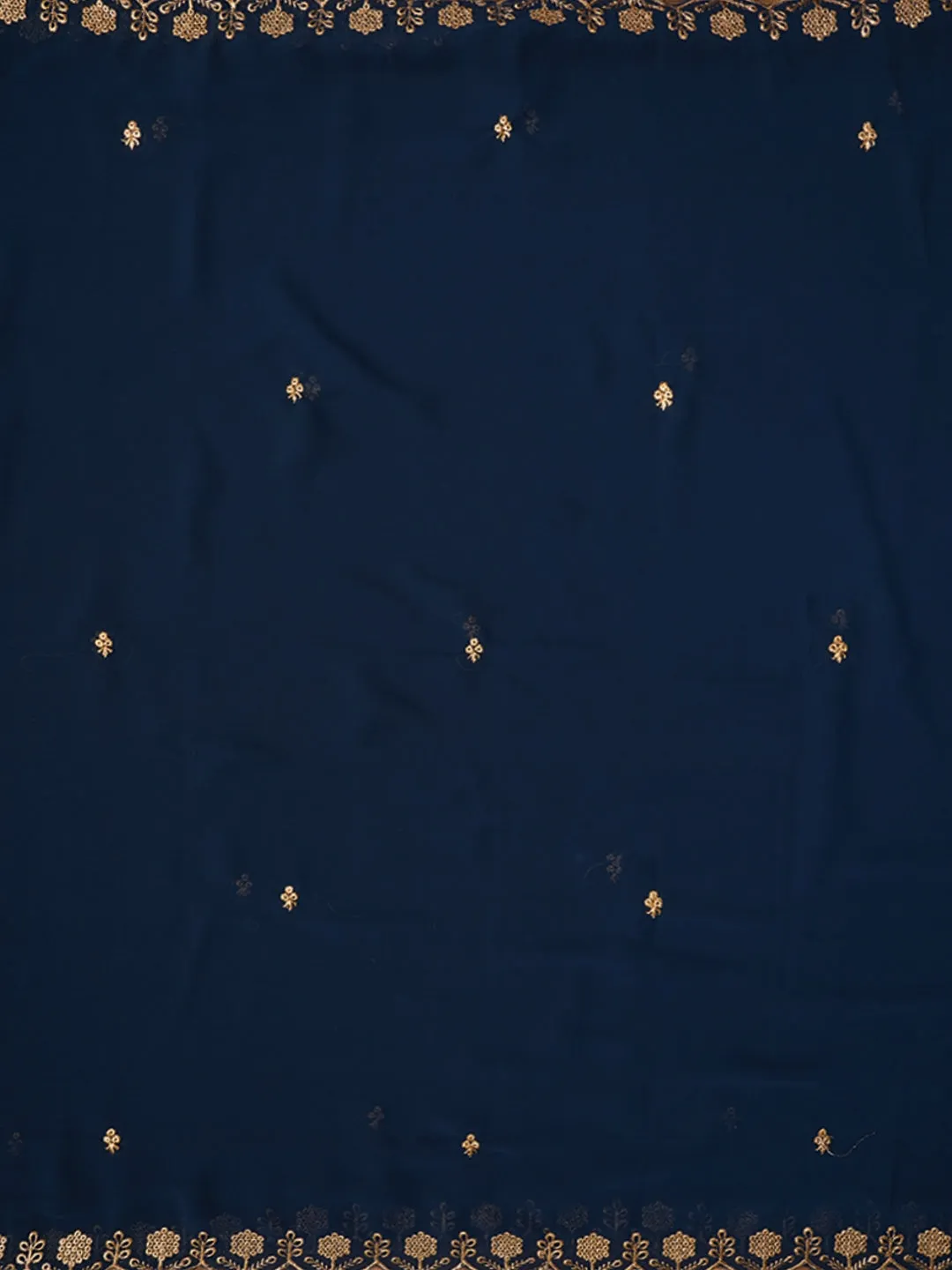 Zari Silk Georgette Blue Dress Material with Dupatta