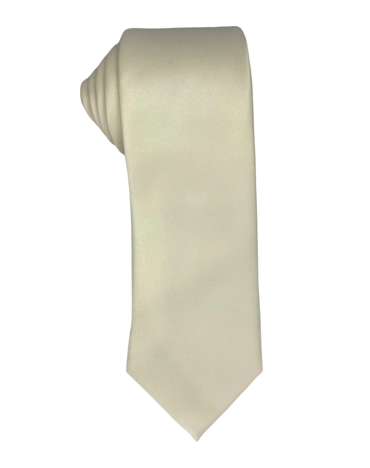Zenio Solid Slim Tie - Bone