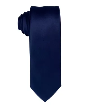 Zenio Solid Slim Tie - Navy Blue